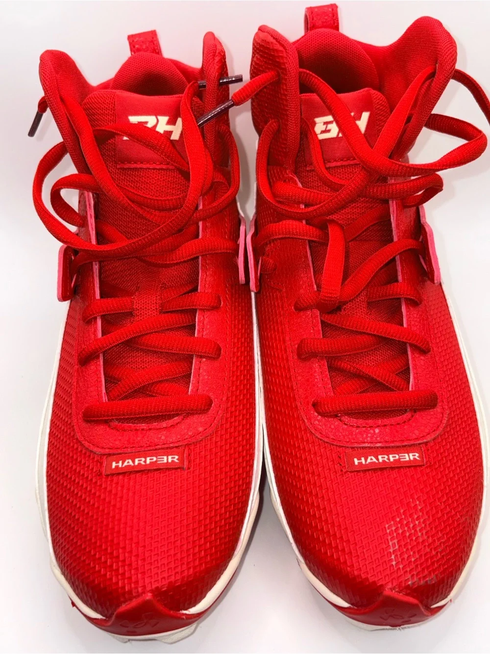 Under Armour Harper 10 RM Mid Baseball Cleats Red White Men’s Size 8 6000707 NWT